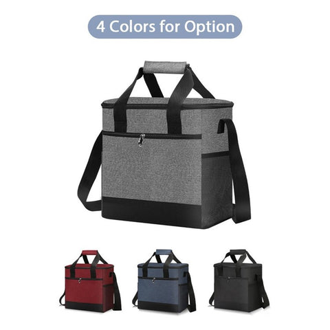 Portable Insulated Lunch Bag Reusable Lunch Box Container 15L Capacity with Top Carry Handle Shoulder Strap