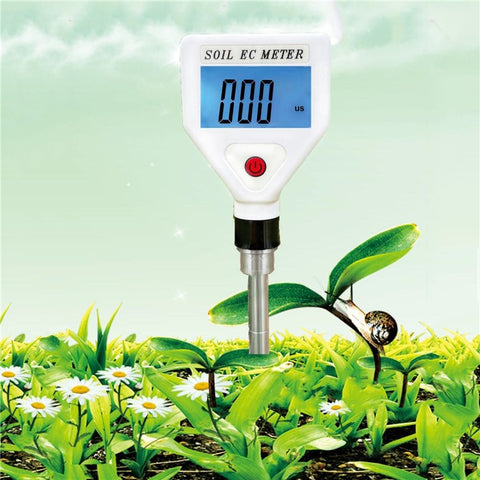 Portable Soil EC Meter Backlight Screen Digital Soil Salinity Tester for Greenhouse Garden Farm Orchard
