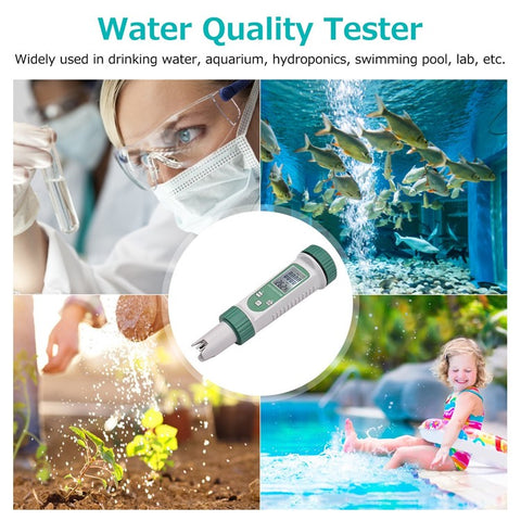6 in 1 Digital Water Quality Tester PH/EC/TDS/SALT/S.G/Temperature Monitor Portable Testing Meter Analyzer for Drinking Water Aquarium Hydroponics Lab