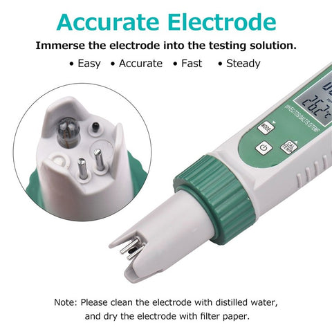6 in 1 Digital Water Quality Tester PH/EC/TDS/SALT/S.G/Temperature Monitor Portable Testing Meter Analyzer for Drinking Water Aquarium Hydroponics Lab