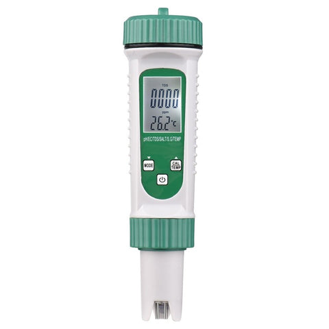 6 in 1 Digital Water Quality Tester PH/EC/TDS/SALT/S.G/Temperature Monitor Portable Testing Meter Analyzer for Drinking Water Aquarium Hydroponics Lab