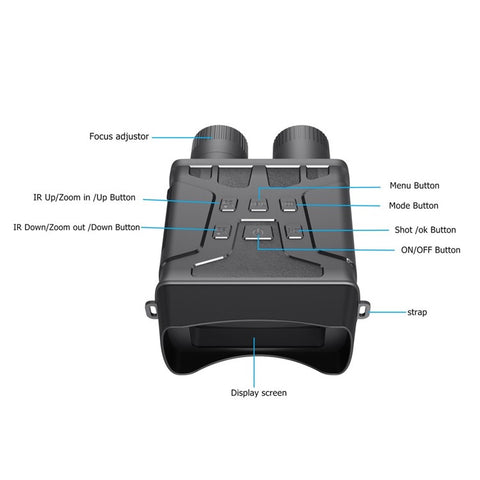 R6 10 Megapixel 1080P Outdoor Night-Vision Infrared Optical Binocular 5X Digital Zoom Photo Video Playback Modes 300m Viewing Distance for Outdoor Hunt Boating Journey