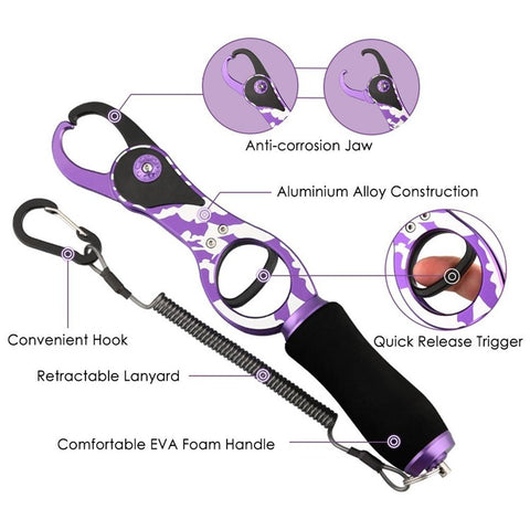 Fishing Pliers Lip Gripper Set Aluminum Alloy Fish Holder Fishing Scissors with Lanyards