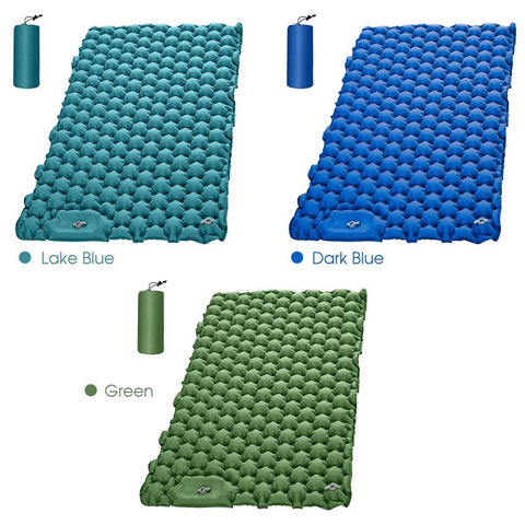 2 Person Lightweight Camping Mat Portable Air Mattress Waterproof Inflatable Sleeping Pad for Backpacking Hiking (No Pillow)