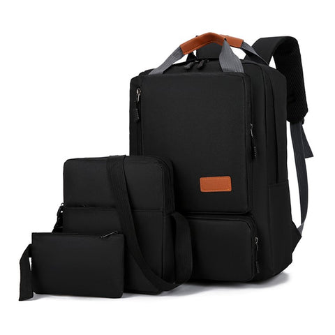 3Pcs Backpack Set Women Men 14.5-inch Laptop Backpack Shoulder Bag Small Pocket for Travel School Work
