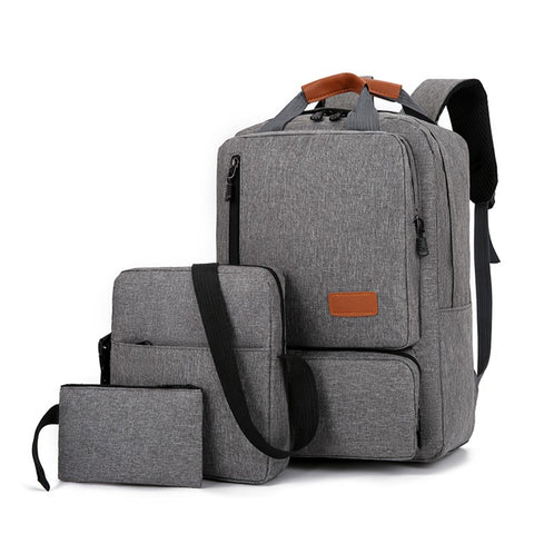 3Pcs Backpack Set Women Men 14.5-inch Laptop Backpack Shoulder Bag Small Pocket for Travel School Work