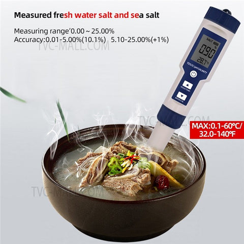 Water Quality Tester 5-in-1 Multi-Parameter Water Testing Meter IP67 Digital LCD Water Quality Monitor PH/TDS/EC/Temperature/Salinity Analyzer Detector