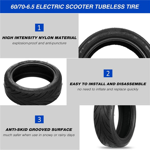 For Ninebot G30 Electric Scooter 60/70-6.5 Tubeless Tire Thicken Explosion-proof Tire Replacement No Inflation Tire