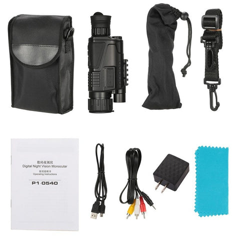 Monocular Telescope 5x40 Multi-functional IR Digital Night Vision HD Scopes with Camera Video Recorder Camcorder Function