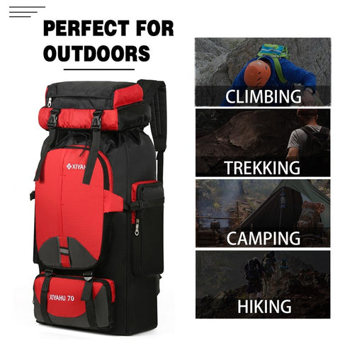 XIYAHU 70L Large Capacity Sports Backpack Waterproof Bag Rucksack for Outdoor Climbing Hiking