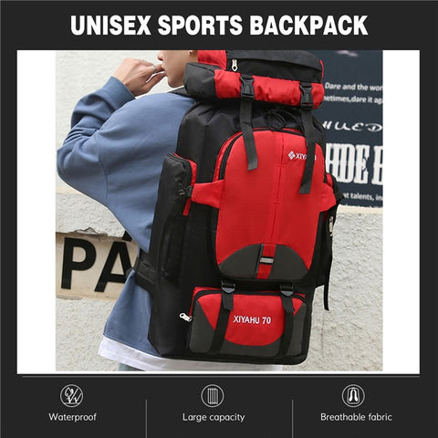 XIYAHU 70L Large Capacity Sports Backpack Waterproof Bag Rucksack for Outdoor Climbing Hiking