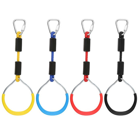 4Pcs Gymnastic Rings Exercise Hoops Obstacle Courses Gym Rings Swing Bar Athletic Dip Rings Strength Workout Training Pull Ups