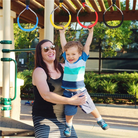 4Pcs Gymnastic Rings Exercise Hoops Obstacle Courses Gym Rings Swing Bar Athletic Dip Rings Strength Workout Training Pull Ups