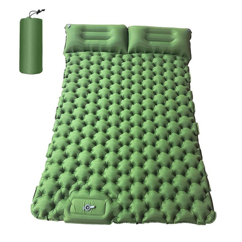 Portable 2 Person Camping Mat Air Mattress with Air Pillow Built-in Foot Pump Backpacking Sleeping Pad