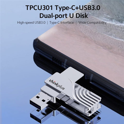 LENOVO THINKPLUS USB C Flash Drive 64GB USB3.0 U Disk TPCU301 Dual-port Memory Stick for Tablet PC Laptop Computer