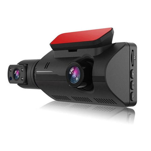 1296P DVR Dash Camera Front and Inside Dual Camera Car Dashcam 3 inch Gravity Sensing IPS Screen Driving Recorder with Night Vision 170-Degree Wide Angle G-Sensor Parking Monitor