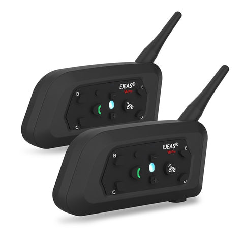 EJEAS V6PRO 2Pcs Motorcycle Intercom Bluetooth-compatible 5.0 Headset Full Duplex Riding Real-Time Helmet Communication System