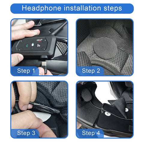 EJEAS V6PRO 2Pcs Motorcycle Intercom Bluetooth-compatible 5.0 Headset Full Duplex Riding Real-Time Helmet Communication System