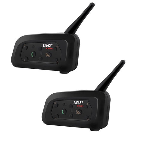 EJEAS V6PRO 2Pcs Motorcycle Intercom Bluetooth-compatible 5.0 Headset Full Duplex Riding Real-Time Helmet Communication System