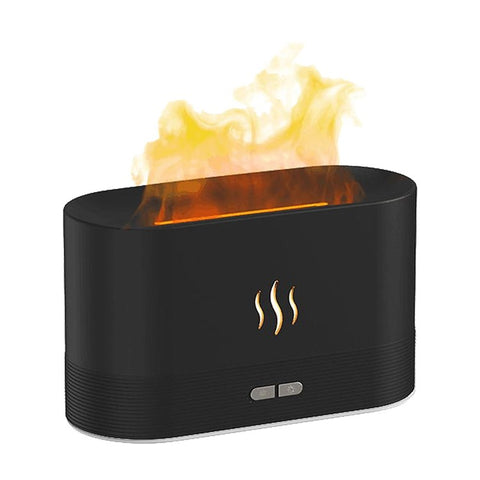 Simulation Flame Mist Humidifier Essential Oil Diffuser USB Plug-in 2 Brightness Night Light Quiet Cool Desktop Air Freshener Fake Fire Mist Maker