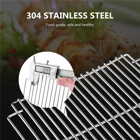 Wood Stove Charcoal Grill Stainless Steel Barbecue Tool Kit for Camping Outdoor Cooking Picnics Beach Hiking Party (No FDA Certificate)