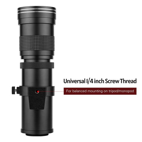 Camera MF Telephoto Zoom Lens Universal 1/4 Thread Replacement for Nikon AI-mount D50 D90 D5100 D7000 D3 D5100 D3100 D3000 D60 Cameras