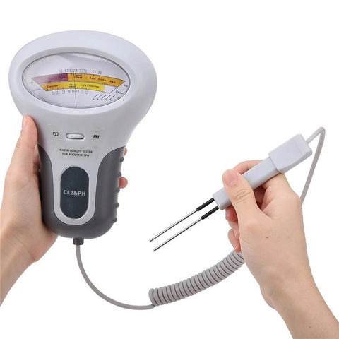 PC102 Handheld Water Quality Tester 2 in 1 PH/Chlorine Level CL2 Portable Meter Detector with Display for Swimming Pool Spa