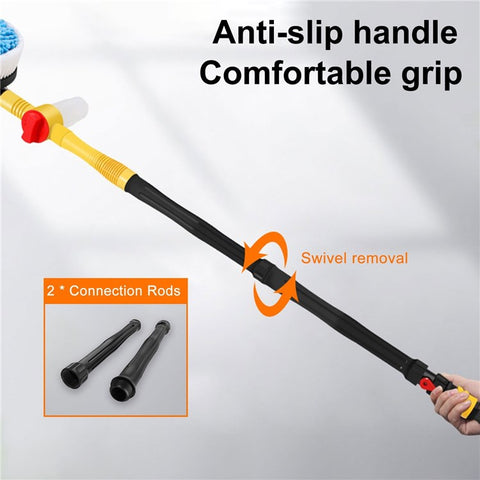 Car Wash Brush High-pressure Foam Car Cleaning Kit 360-degree Spin Car Wash Mop Detachable and Extendable Scrub Brush for Car Home Cleaning and Garden Use