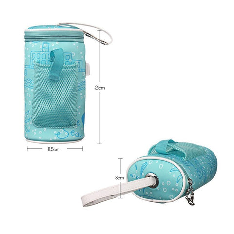 Portable Bottle Warmer Travel Baby Bottle Bag Lightweight Thermal Pouch for Infant Feeding Bottle with USB Cable