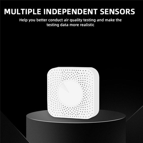 Tuya WiFi Smart Air Quality Monitor 6-in-1 PM2.5 / Formaldehyde / TVOC / CO2 / Temperature / Humidity Air Quality Tester with Real Time Display