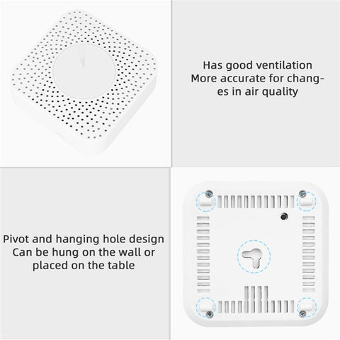 Tuya WiFi Smart Air Quality Monitor 6-in-1 PM2.5 / Formaldehyde / TVOC / CO2 / Temperature / Humidity Air Quality Tester with Real Time Display