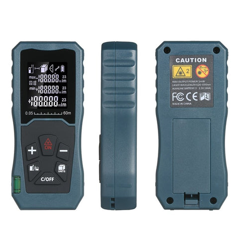 Laser Distance Meter Bubble Level Handheld 1.6-inch LCD Diastimeter Pythagorean Mode Measure Distance Area and Volume