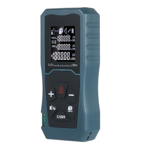 Laser Distance Meter Bubble Level Handheld 1.6-inch LCD Diastimeter Pythagorean Mode Measure Distance Area and Volume