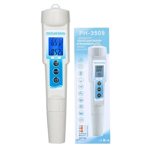 5 in 1 Ph Meter Waterproof Multi-Functional TDS / EC / Ph / Salinity / Temperature Meter Water Quality Tester