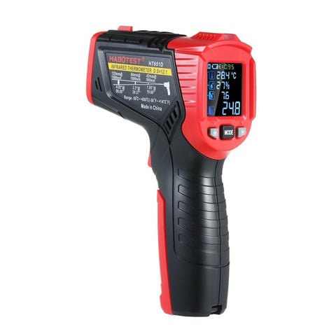 HABOTEST Multi-functional Non-contact Infrared Thermometer High Precision Temp Humidity Dew Point Temperature Meter for HVAC Automotive Mechanics Electricians