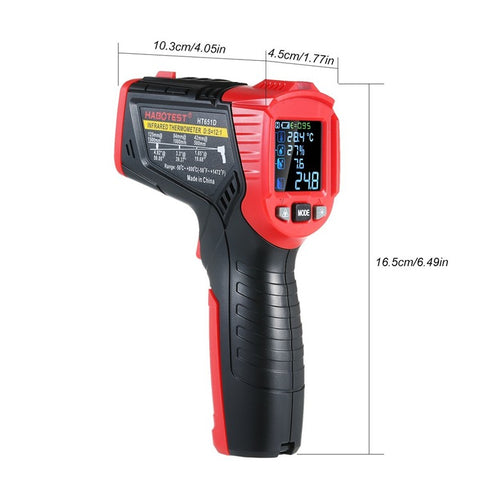 HABOTEST Multi-functional Non-contact Infrared Thermometer High Precision Temp Humidity Dew Point Temperature Meter for HVAC Automotive Mechanics Electricians