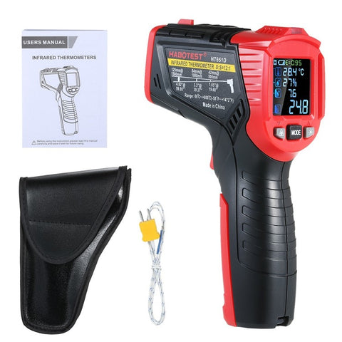 HABOTEST Multi-functional Non-contact Infrared Thermometer High Precision Temp Humidity Dew Point Temperature Meter for HVAC Automotive Mechanics Electricians