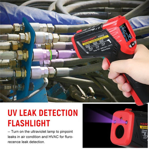 HABOTEST Multi-functional Non-contact Infrared Thermometer High Precision Temp Humidity Dew Point Temperature Meter for HVAC Automotive Mechanics Electricians