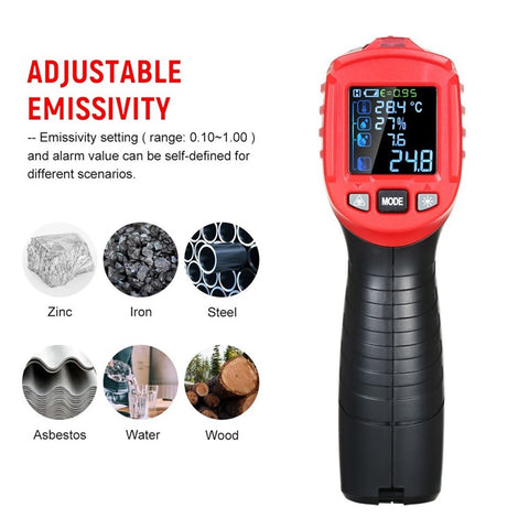 HABOTEST Multi-functional Non-contact Infrared Thermometer High Precision Temp Humidity Dew Point Temperature Meter for HVAC Automotive Mechanics Electricians