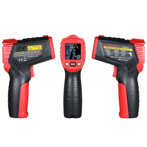 HABOTEST Multi-functional Non-contact Infrared Thermometer High Precision Temp Humidity Dew Point Temperature Meter for HVAC Automotive Mechanics Electricians