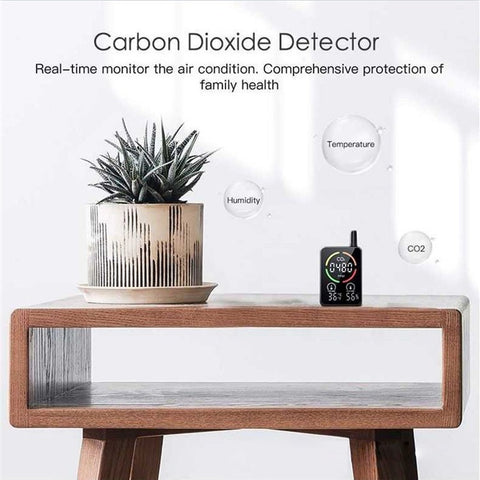 Indoor CO2 Monitor 3-in-1 Air Quality Monitor with CO2 / Temp / Humidity NDIR Sensor Carbon Dioxide Meter Alarm Detector
