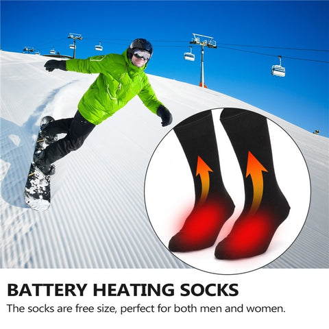 1Pair Heated Socks Battery Powered Cold Weather Thermal Heating Socks Electric Heated Foot Warmer for Hunting Skiing Campin