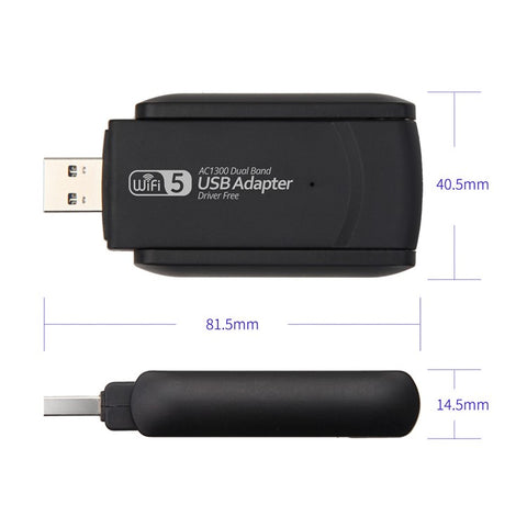 Wireless USB WiFi Adapter Dual Band WiFi Dongle Wireless Adapter 1300Mbps Lan USB Ethernet 2.4G 5G WiFi Network Card Adapter