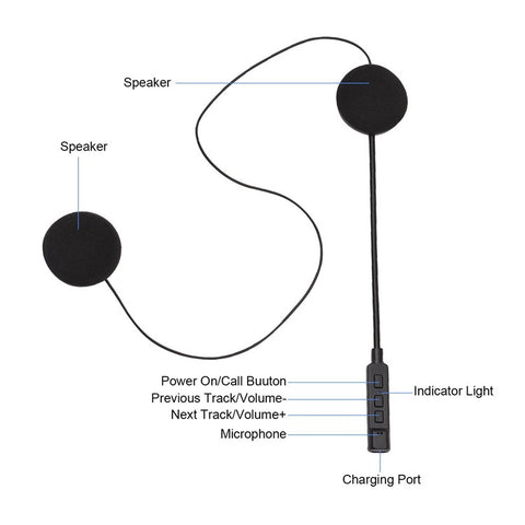 MT02 Wireless Motorcycle Helmet Headset Bluetooth-compatible 5.1 Helmet Earphone Microphone Music Call Control
